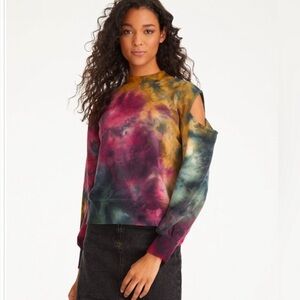 REVOLVE - NWT 525 AMERICA French Terry Cold Shoulder Sweatshirt size Large